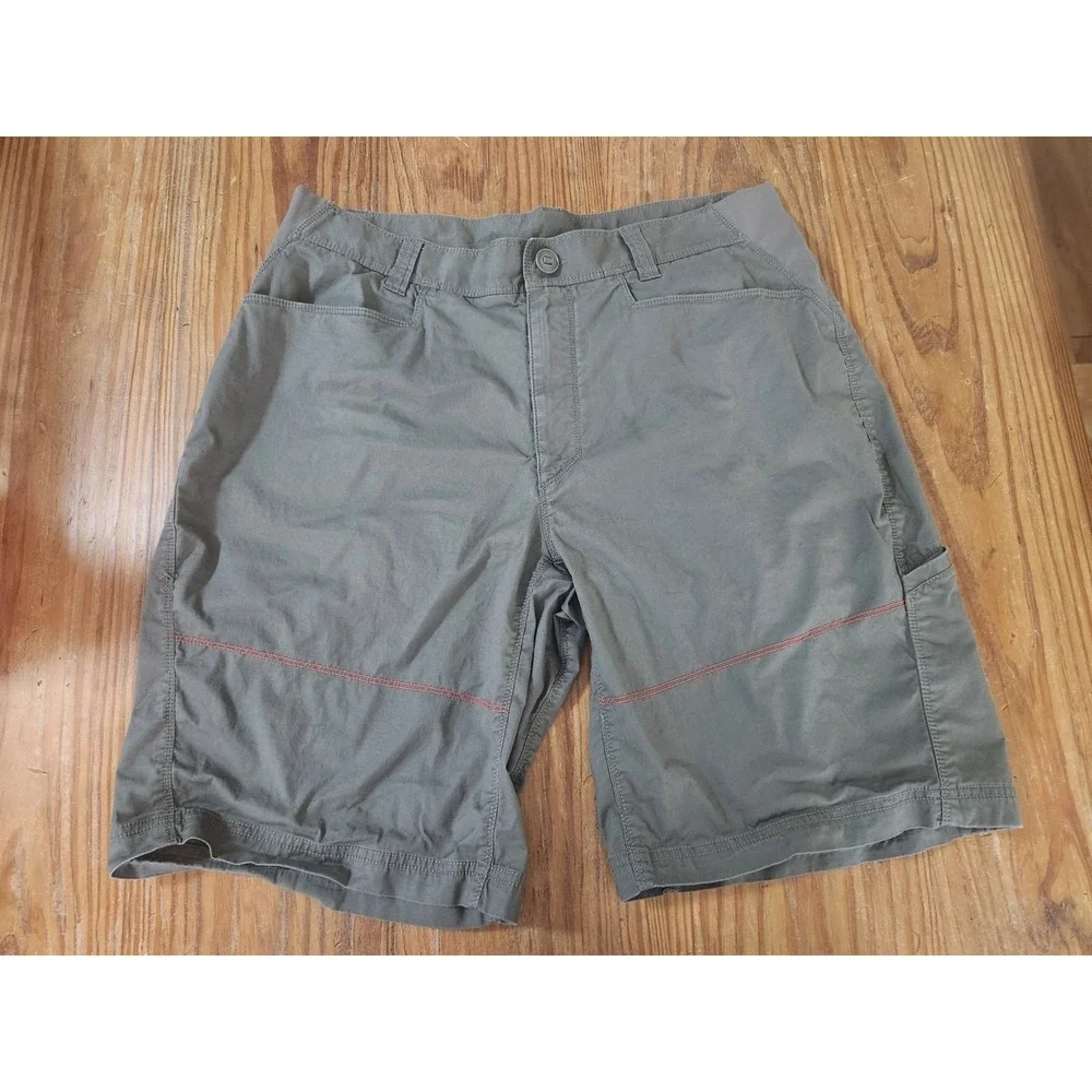 The North‎ Face Mens Stretch Cotton Shorts Sz Large Brown Zip Pocket Gorpcore